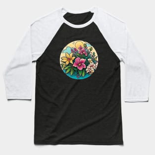 Orchid Wildflower Vintage Blossom Flower Bloom Since Baseball T-Shirt